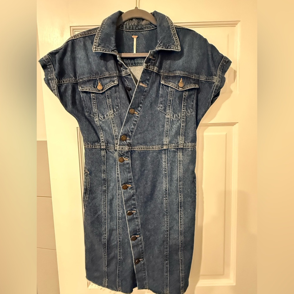 Free People The City Denim Shirt Dress